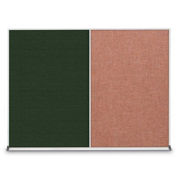 United Visual Products Triple Door Radius Plus Corkboard, 72" x UV8005PLUS-SATIN-CORK - main